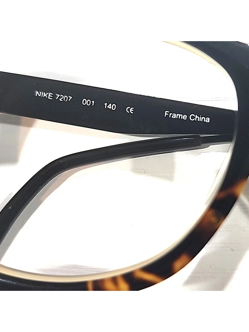 NIKE 7207 001 Black Tortoise Fade Oval Eyeglasses 52-17 140 Read